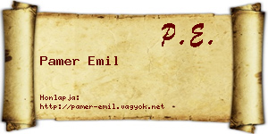 Pamer Emil névjegykártya