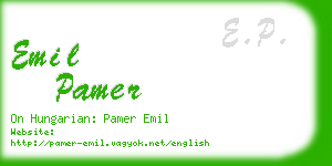 emil pamer business card
